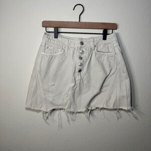 We the Free Skirt Women's Size 29 Cream Mini Denim A Line Festival Western Boho